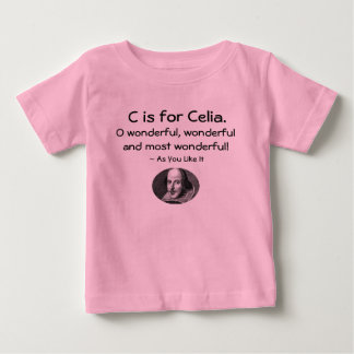 T-shirt Pour Bébé C est pour Celia ・ Une petite chemise Shakespeare