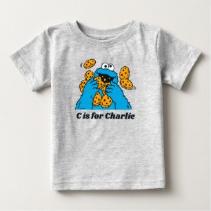 T-shirt Pour Bébé C est pour Cookie Monster Ajouter Votre Nom