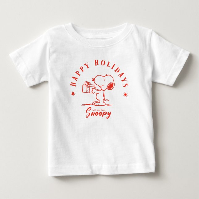 T-shirt Pour Bébé cacahuètes | Joyeuses fêtes de Snoopy (Devant)