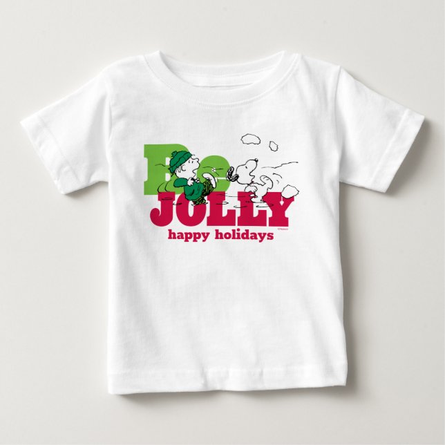 T-shirt Pour Bébé cacahuètes | Linus & Snoopy Be Jolly (Devant)