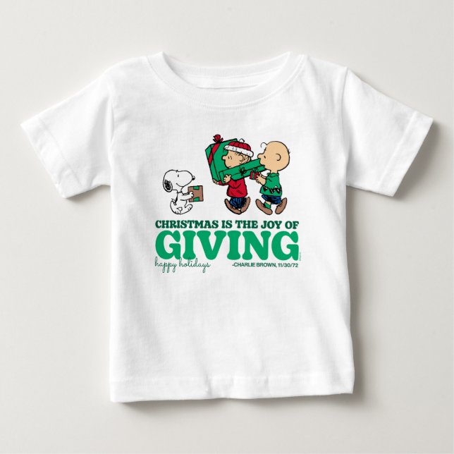 T-shirt Pour Bébé cacahuètes | Noël est la joie de donner (Devant)