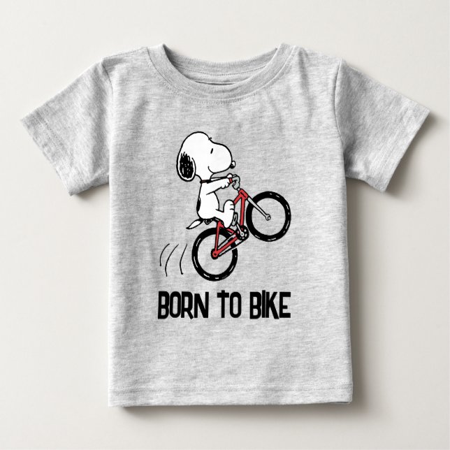T-shirt Pour Bébé cacahuètes | Roue à vélo Snoopy (Devant)