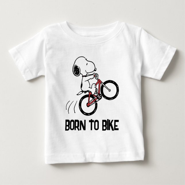 T-shirt Pour Bébé cacahuètes | Roue à vélo Snoopy (Devant)