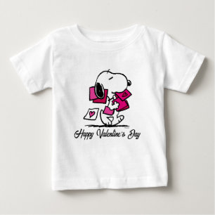 T-shirt Pour Bébé cacahuètes   Saint Valentin   Snoopy Avec Valentin