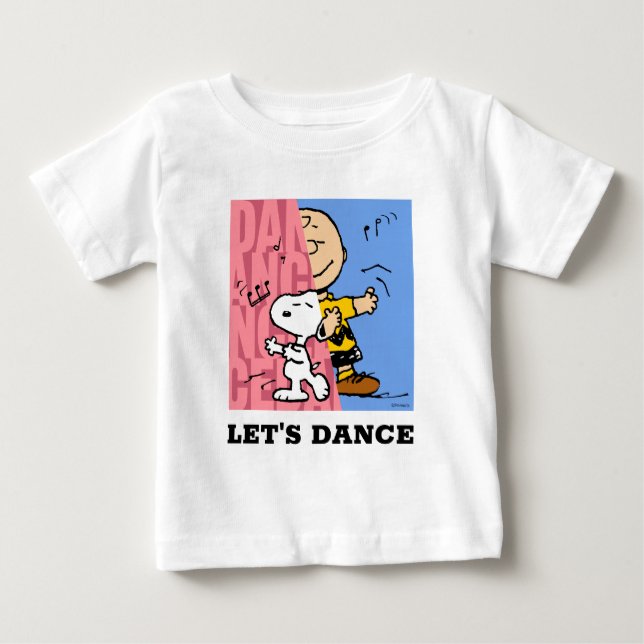 T-shirt Pour Bébé cacahuètes | Snoopy & Charlie Danse Brown mi-mi-mi (Devant)