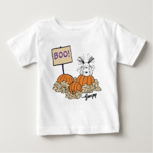 T-shirt Pour Bébé cacahuètes   Snoopy Citrouille Patch Boo!