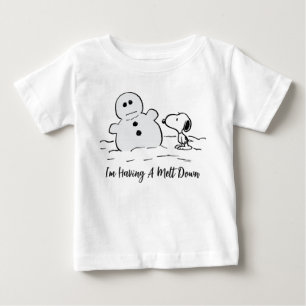 T-shirt Pour Bébé cacahuètes   Snoopy Construit Un Snowman