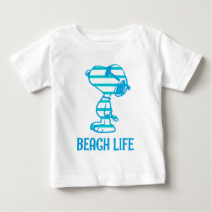 T-shirt Pour Bébé cacahuètes   Snoopy Cyan Stripes Lunettes de solei