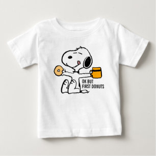 T-shirt Pour Bébé cacahuètes   Snoopy OK mais premier café