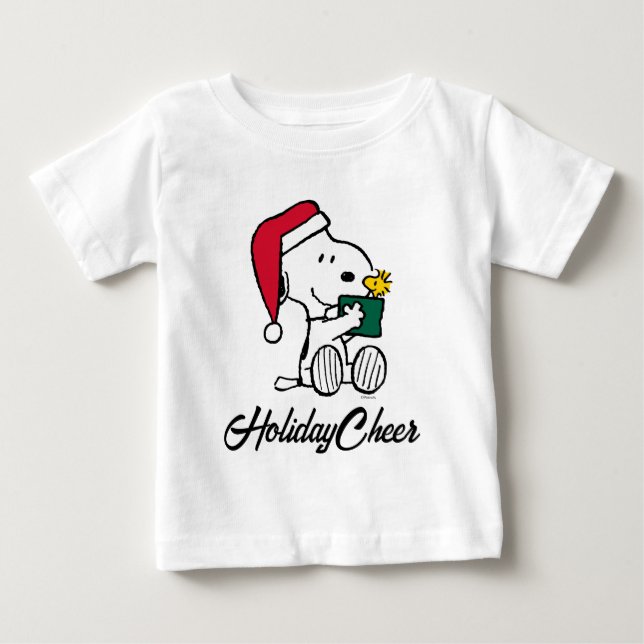 T-shirt Pour Bébé cacahuètes | Snoopy Père Noël & Woodstock Cadeau (Devant)