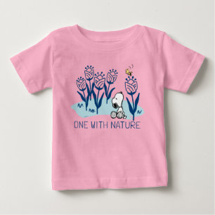 T-shirt Pour Bébé cacahuètes   Snoopy & Woodstock Flower Garden