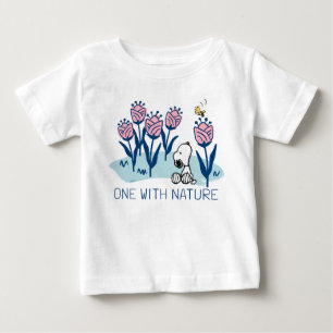 T-shirt Pour Bébé cacahuètes   Snoopy & Woodstock Flower Garden