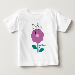 T-shirt Pour Bébé cacahuètes   Snoopy & Woodstock Flower Whististle