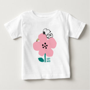 T-shirt Pour Bébé cacahuètes   Snoopy & Woodstock Nap sur Fleur rose