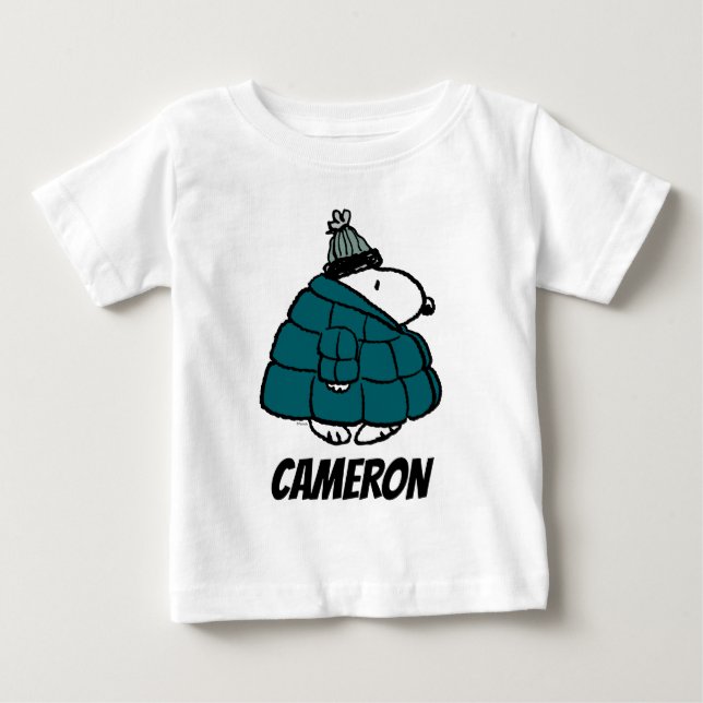 T-shirt Pour Bébé cacahuètes | Veste Snoopy Winter Puffer (Devant)