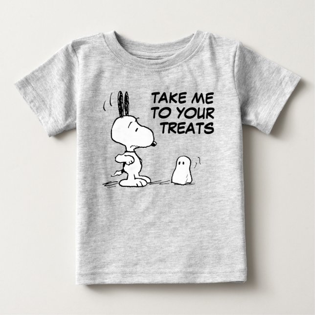 T-shirt Pour Bébé cacahuètes | Woodstock Scares Snoopy (Devant)
