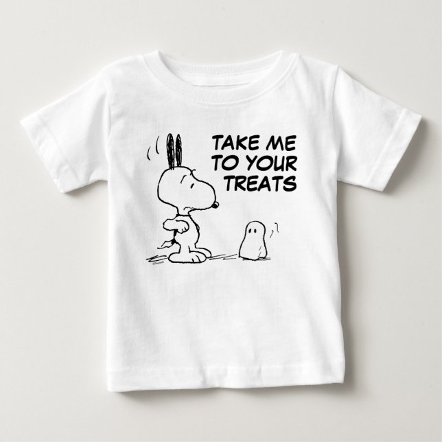 T-shirt Pour Bébé cacahuètes | Woodstock Scares Snoopy (Devant)