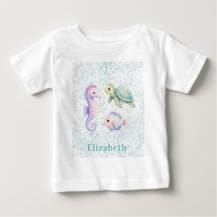 T-shirt Pour Bébé Cadeau de Baby Shower Pastel Under The Sea