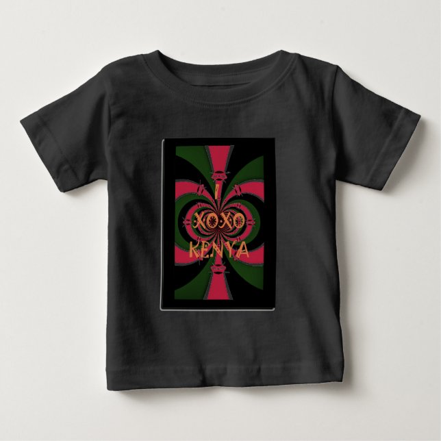T-shirt Pour Bébé Cadeau de voyage kenyan - Conception de câblage et (Devant)