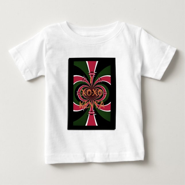 T-shirt Pour Bébé Cadeau de voyage kenyan - Conception de câblage et (Devant)
