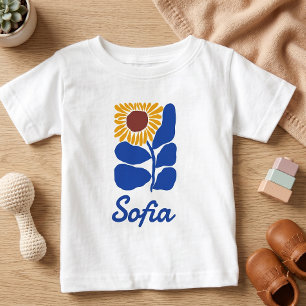 T-shirt Pour Bébé Cadeau personnalisé avec nom personnalisé Fleur de