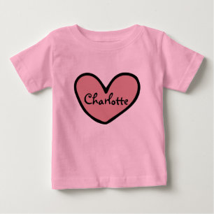 T-shirt Pour Bébé Cadeaux de bébé à motif de cœur doux personnalisé