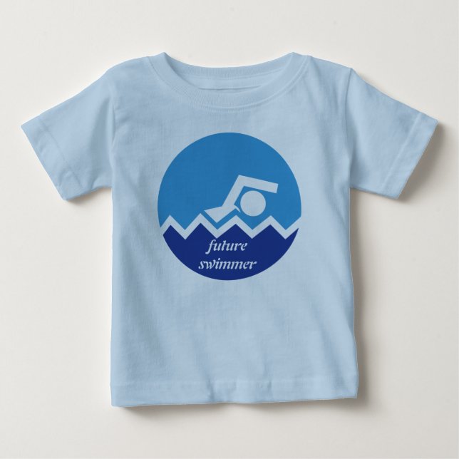 T-shirt Pour Bébé Cadeaux de natation, future coutume de nage (Devant)
