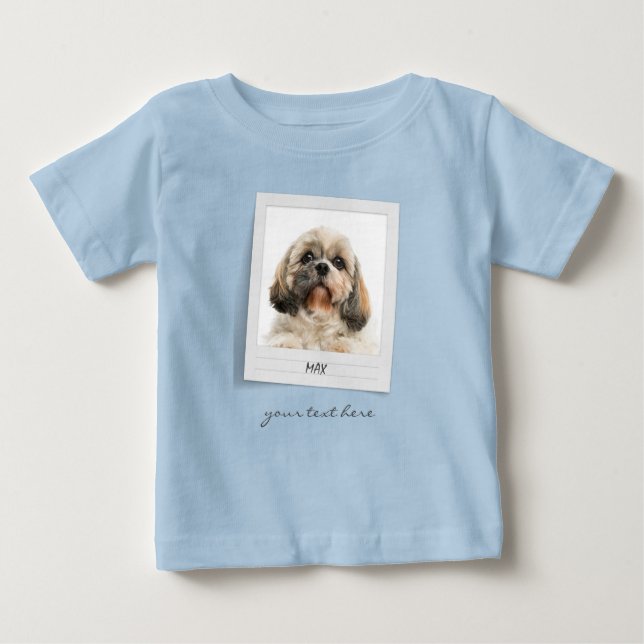 T-shirt Pour Bébé Cadre photo d'anniversaire de l'animal personnalis (Devant)