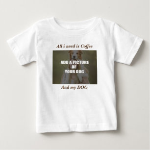 T-shirt Pour Bébé Café et mon Oreiller de chien