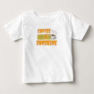 T-shirt Pour Bébé Café & Soleil – Vibrations Matinales Positives