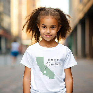 T-shirt Pour Bébé California Home Grown   Carte d'état des couleurs 