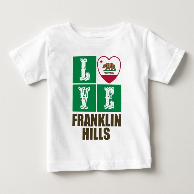 T-shirt Pour Bébé California Republic State Flag Love Franklin Hills (Devant)