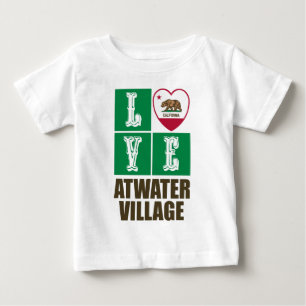 T-shirt Pour Bébé California State Flag Heart Love Atwater Village