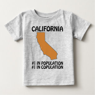 T-shirt Pour Bébé Californie - #1 en population, #1 en copulation