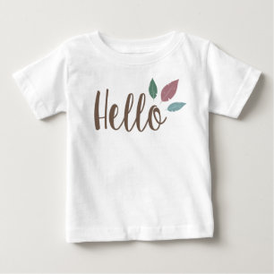 T-shirt Pour Bébé Calligraphie bonjour plumes de sauce