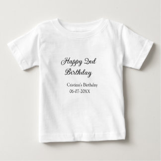 T-shirt Pour Bébé calligraphie simple minimum heureux 2e anniversair