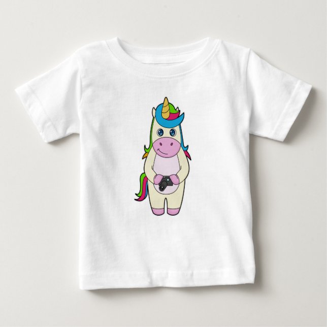 T-shirt Pour Bébé Caméra Unicorn (Devant)