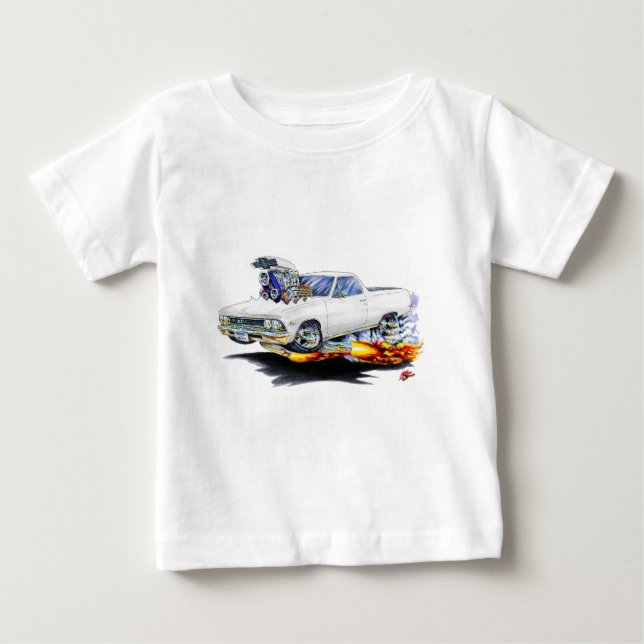 T-shirt Pour Bébé Camion blanc El Camino 1966 (Devant)