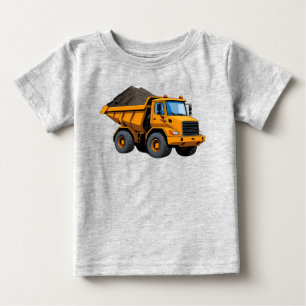 T-shirt Pour Bébé Camion de construction/engin de terrassement/tombe