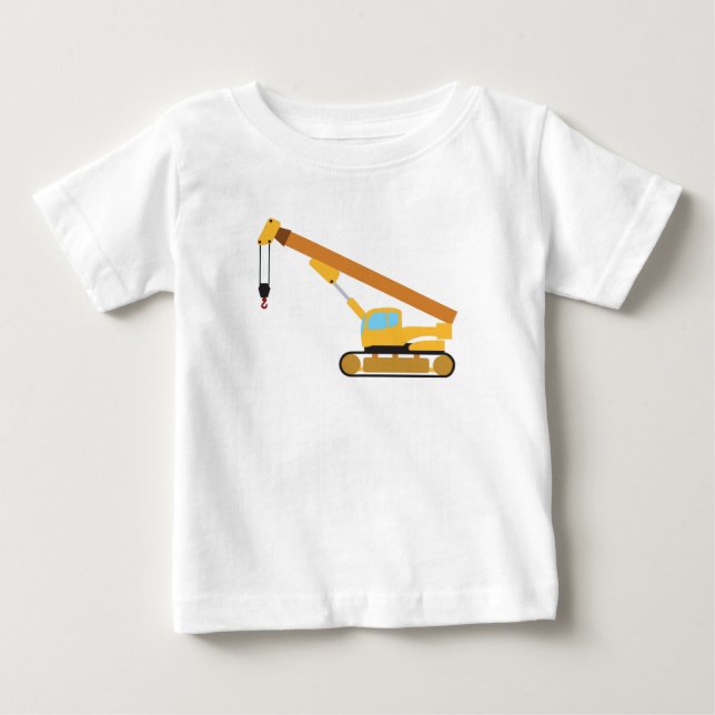 T-shirt Pour Bébé Camion de construction grue (Devant)