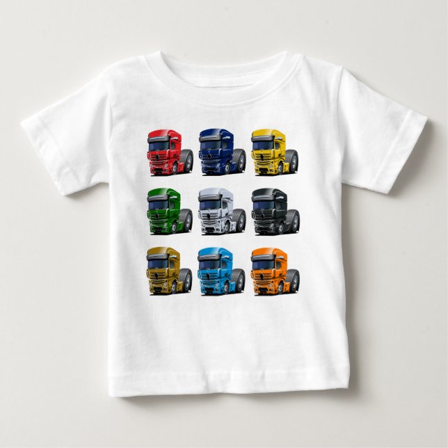T-shirt Pour Bébé Camion de dessin (Devant)