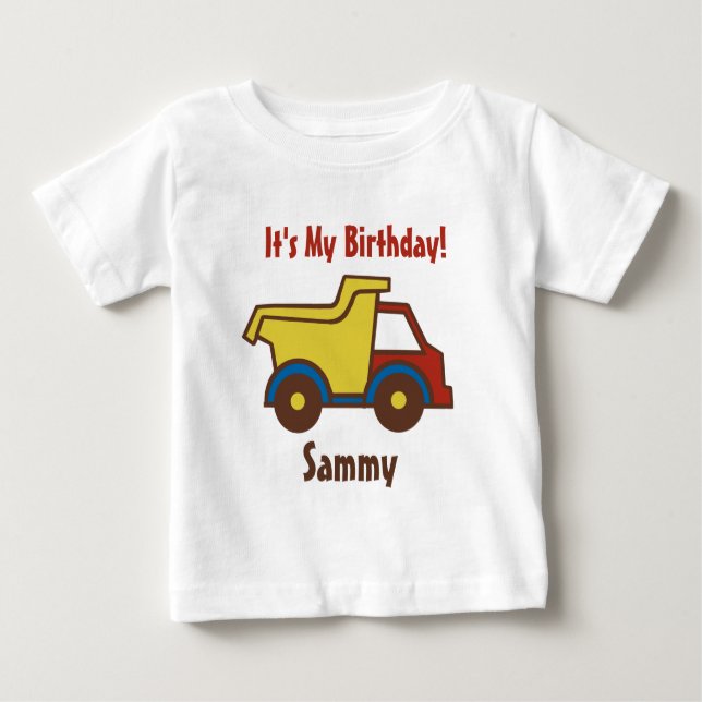 T-shirt Pour Bébé Camion de vidage de construction (Devant)