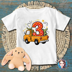 T-shirt Pour Bébé Camion de vidage pour le 3e anniversaire