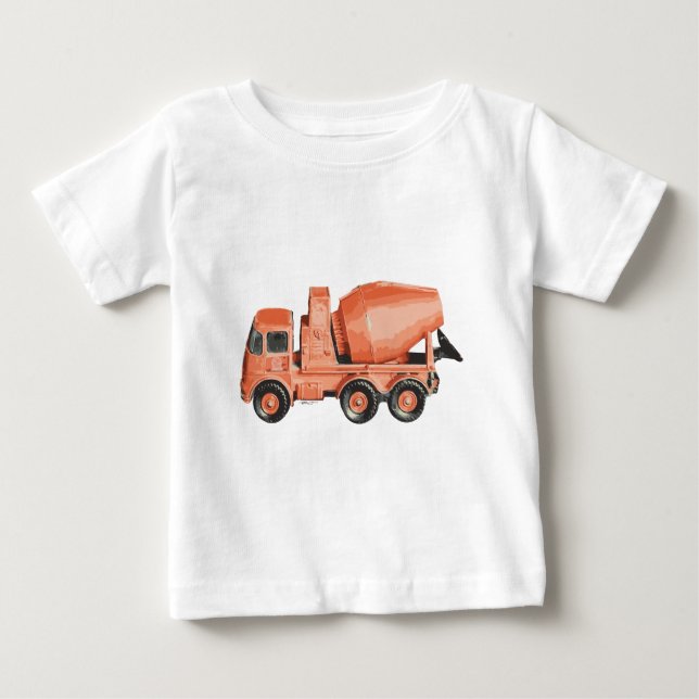 T-shirt Pour Bébé Camion en béton orange ciment (Devant)