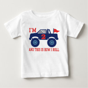 T-shirt Pour Bébé Camion Monster 2 Anniversaire