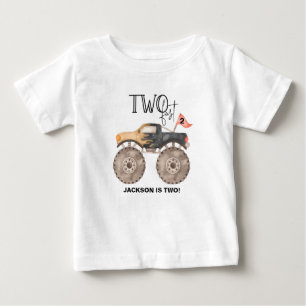T-shirt Pour Bébé Camion monstre 2ème anniversaire Deux enfants RAPI