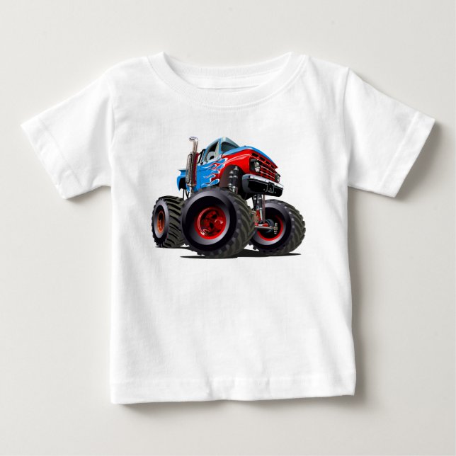 T-shirt Pour Bébé Camion monstre de dessin animé (Devant)
