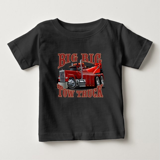 T-shirt Pour Bébé Camion remorqueur de caricatures (Devant)