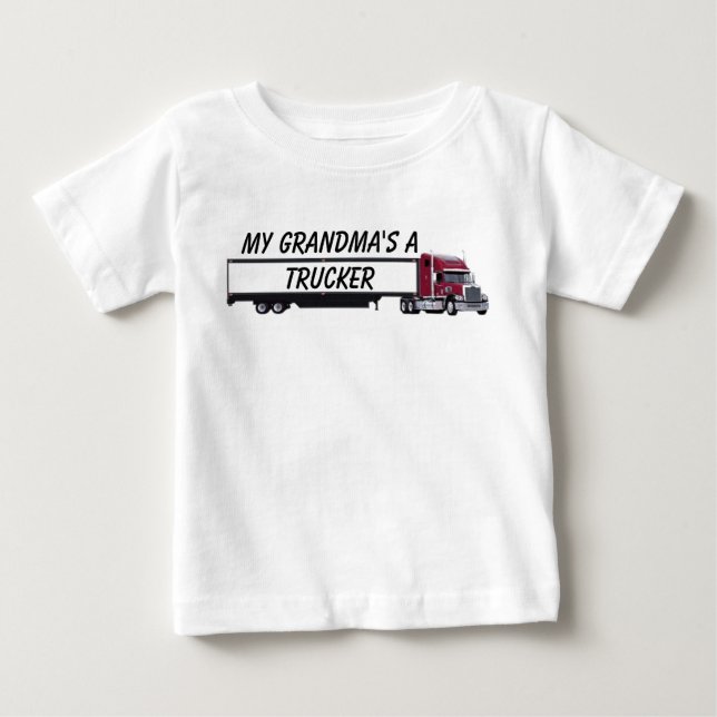 T-shirt Pour Bébé camionneur-1, ma grand-mère est un camionneur (Devant)