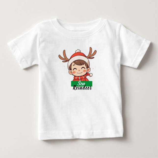 T-shirt Pour Bébé Camiseta navideña personalizada (Devant)
